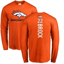 NFL Nike Denver Broncos #22 Tramaine Brock Orange Backer Long Sleeve T-Shirt