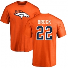 NFL Nike Denver Broncos #22 Tramaine Brock Orange Name & Number Logo T-Shirt