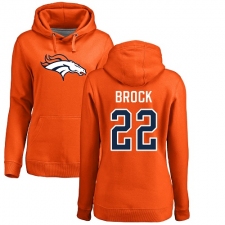 NFL Women's Nike Denver Broncos #22 Tramaine Brock Orange Name & Number Logo Pullover Hoodie