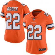 Women Nike Denver Broncos #22 Tramaine Brock Limited Orange Rush Vapor Untouchable NFL Jersey