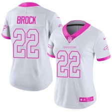 Women Nike Denver Broncos #22 Tramaine Brock Limited White Pink Rush Fashion NFL Jersey