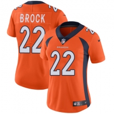 Women Nike Denver Broncos #22 Tramaine Brock Orange Team Color Vapor Untouchable Elite Player NFL Jersey