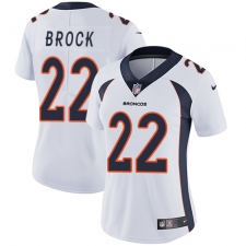 Women Nike Denver Broncos #22 Tramaine Brock White Vapor Untouchable Limited Player NFL Jersey