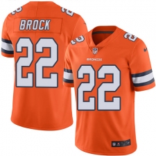Youth Nike Denver Broncos #22 Tramaine Brock Limited Orange Rush Vapor Untouchable NFL Jersey