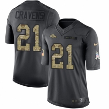 Men's Nike Denver Broncos #21 Su'a Cravens Limited Black 2016 Salute to Service NFL Jersey