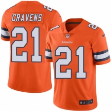 Men's Nike Denver Broncos #21 Su'a Cravens Limited Orange Rush Vapor Untouchable NFL Jersey