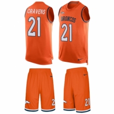 Men's Nike Denver Broncos #21 Su'a Cravens Limited Orange Tank Top Suit NFL Jersey