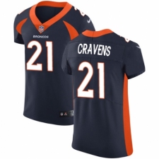 Men's Nike Denver Broncos #21 Su'a Cravens Navy Blue Alternate Vapor Untouchable Elite Player NFL Jersey