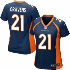 Women's Nike Denver Broncos #21 Su'a Cravens Game Navy Blue Alternate NFL Jersey