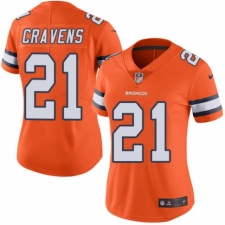 Women's Nike Denver Broncos #21 Su'a Cravens Limited Orange Rush Vapor Untouchable NFL Jersey