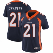 Women's Nike Denver Broncos #21 Su'a Cravens Navy Blue Alternate Vapor Untouchable Elite Player NFL Jersey