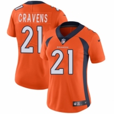 Women's Nike Denver Broncos #21 Su'a Cravens Orange Team Color Vapor Untouchable Limited Player NFL Jersey