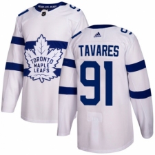 Men's Adidas Toronto Maple Leafs #91 John Tavares Authentic White 2018 Stadium Series NHL Jersey