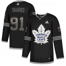 Men's Adidas Toronto Maple Leafs #91 John Tavares Black Authentic Classic Stitched NHL Jersey