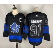 Men's Toronto Maple Leafs #91 John Tavares Black X Drew House Inside Out Stitched Jersey