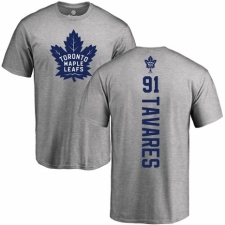 NHL Adidas Toronto Maple Leafs #91 John Tavares Ash Backer T-Shirt