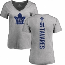 NHL Women's Adidas Toronto Maple Leafs #91 John Tavares Ash Backer T-Shirt