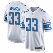 Men's Nike Detroit Lions #33 Kerryon Johnson Game White NFL Jersey