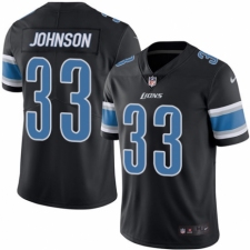 Men's Nike Detroit Lions #33 Kerryon Johnson Limited Black Rush Vapor Untouchable NFL Jersey