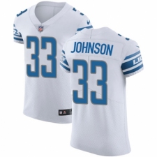 Men's Nike Detroit Lions #33 Kerryon Johnson White Vapor Untouchable Elite Player NFL Jersey