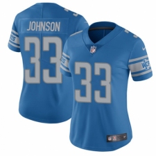 Women's Nike Detroit Lions #33 Kerryon Johnson Blue Team Color Vapor Untouchable Elite Player NFL Jersey