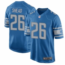 Men's Nike Detroit Lions #26 DeShawn Shead Game Blue Team Color NFL Jersey
