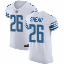 Men's Nike Detroit Lions #26 DeShawn Shead White Vapor Untouchable Elite Player NFL Jersey
