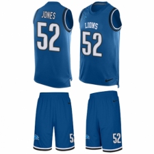 Men's Nike Detroit Lions #52 Christian Jones Limited Blue Tank Top Suit NFL Jersey
