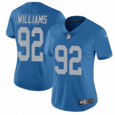 Women's Nike Detroit Lions #92 Sylvester Williams Blue Alternate Vapor Untouchable Elite Player NFL Jersey