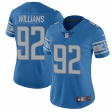 Women's Nike Detroit Lions #92 Sylvester Williams Blue Team Color Vapor Untouchable Elite Player NFL Jersey