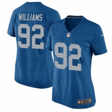 Women's Nike Detroit Lions #92 Sylvester Williams Game Blue Alternate NFL Jersey