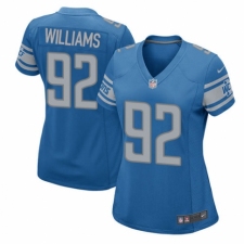 Women's Nike Detroit Lions #92 Sylvester Williams Game Blue Team Color NFL Jersey