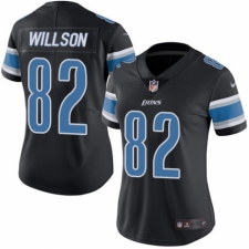 Women's Nike Detroit Lions #82 Luke Willson Limited Black Rush Vapor Untouchable NFL Jersey