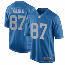 Men's Nike Detroit Lions #87 Levine Toilolo Game Blue Alternate NFL Jersey