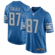 Men's Nike Detroit Lions #87 Levine Toilolo Game Blue Team Color NFL Jersey