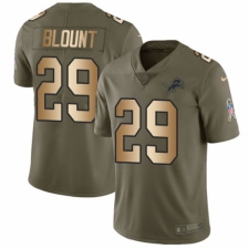 Men's Nike Detroit Lions #29 LeGarrette Blount Limited Olive/Gold Salute to Service NFL Jersey