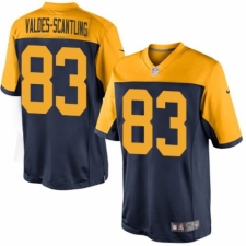 Youth Nike Green Bay Packers #83 Marquez Valdes-Scantling Navy Blue Alternate Vapor Untouchable Elite Player NFL Jersey