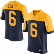 Men's Nike Green Bay Packers #6 JK Scott Elite Navy Blue Alternate NFL Jersey