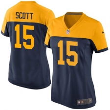 Women's Nike Green Bay Packers #15 JK Scott Limited Navy Blue Alternate NFL Jersey
