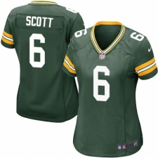 Women's Nike Green Bay Packers #6 JK Scott Game Green Team Color NFL Jersey