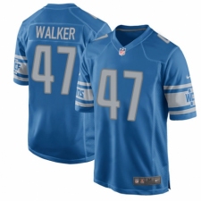 Men's Nike Detroit Lions #47 Tracy Walker Game Blue Team Color NFL Jersey