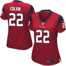 Women's Nike Houston Texans #22 Aaron Colvin Game Red Alternate NFL Jersey