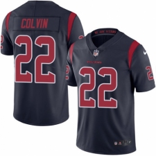 Youth Nike Houston Texans #22 Aaron Colvin Limited Navy Blue Rush Vapor Untouchable NFL Jersey