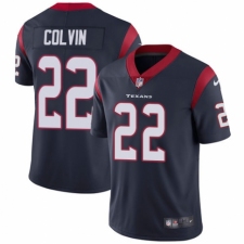 Youth Nike Houston Texans #22 Aaron Colvin Navy Blue Team Color Vapor Untouchable Limited Player NFL Jersey