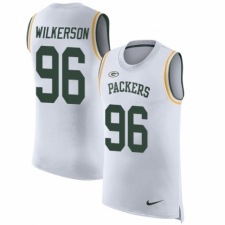 Men's Nike Green Bay Packers #96 Muhammad Wilkerson White Rush Player Name & Number Tank Top NFL Jersey