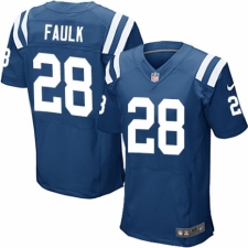 Men's Nike Indianapolis Colts #28 Marshall Faulk Elite Royal Blue Team Color NFL Jersey