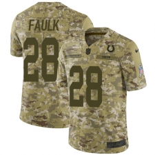 Men's Nike Indianapolis Colts #28 Marshall Faulk Limited Camo 2018 Salute to Service NFL Jersey