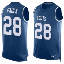 Men's Nike Indianapolis Colts #28 Marshall Faulk Limited Royal Blue Player Name & Number Tank Top NFL Jersey