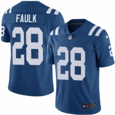 Men's Nike Indianapolis Colts #28 Marshall Faulk Royal Blue Team Color Vapor Untouchable Limited Player NFL Jersey