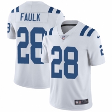 Men's Nike Indianapolis Colts #28 Marshall Faulk White Vapor Untouchable Limited Player NFL Jersey